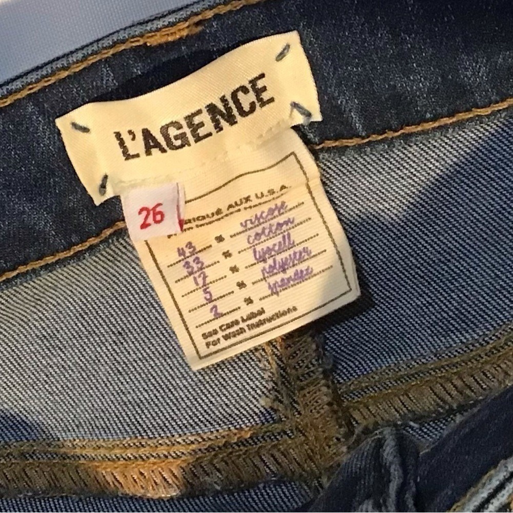 Women's L'agence High Rise Skinny Jeans With Gold Stripe, Size 26 Inseam 25